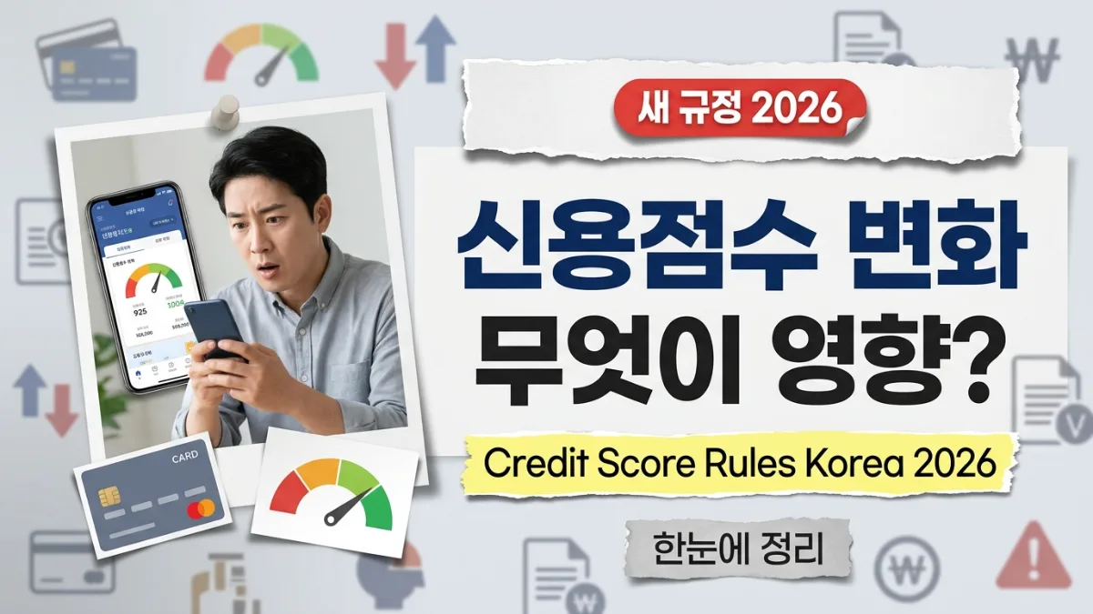 한국 신용점수 새 규정 2026 : 내 점수에 영향 주는 모든 것, 한 번에 정리