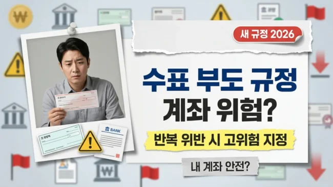 수표 부도 새 규정 2026 : 반복 위반 시 고위험 계좌 지정, 내 계좌는 안전한가?