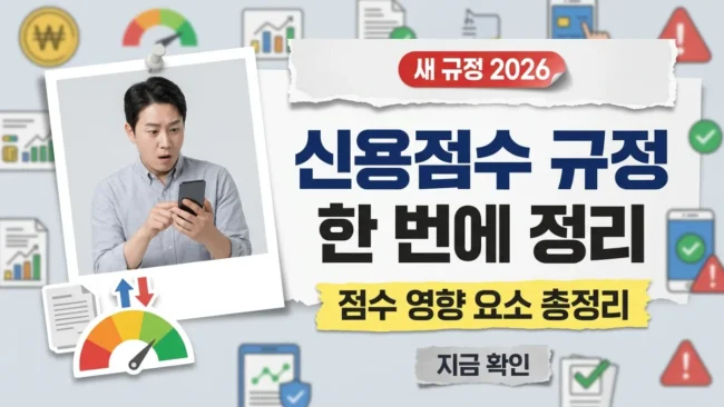 한국 신용점수 새 규정 2026 : 내 점수에 영향 주는 모든 것, 한 번에 정리