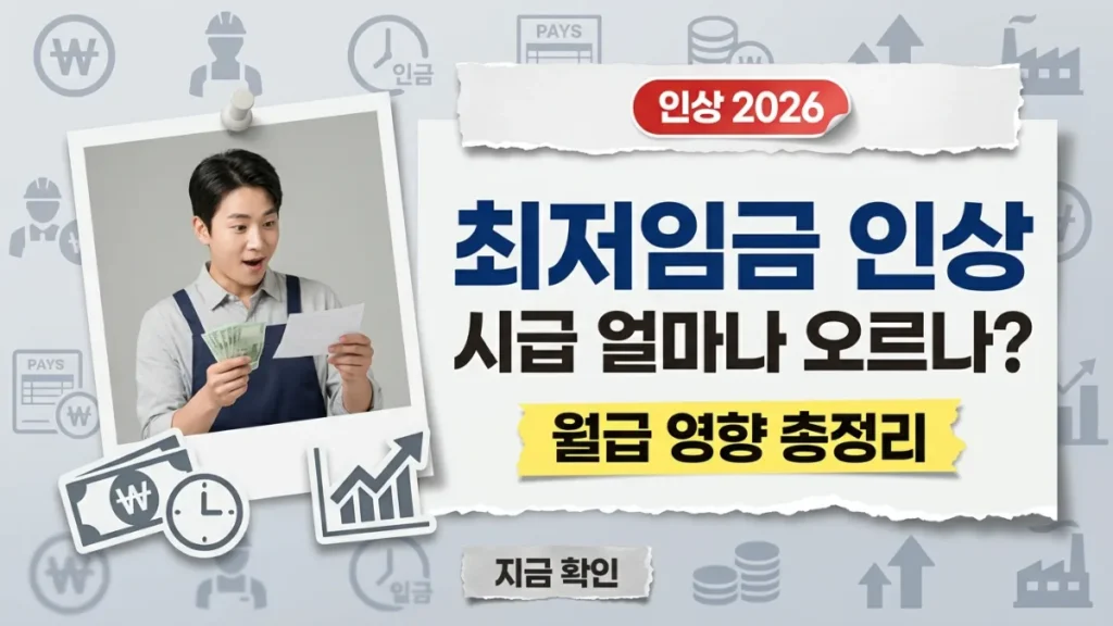 최저임금 인상 2026 : 시급 얼마나 오르나, 노동자 월급에 미치는 실제 영향