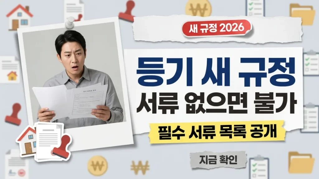 부동산 등기 새 규정 2026 : 이제 이 서류 없으면 등기 불가, 필수 서류 목록 공개