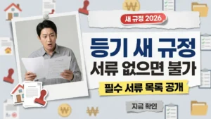 부동산 등기 새 규정 2026 : 이제 이 서류 없으면 등기 불가, 필수 서류 목록 공개