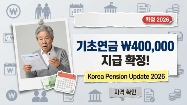 2026년 기초연금 ₩400,000 지급 확정 – 노인을 위한 전체 가이드: 자격, 지급일 및 신청 방법